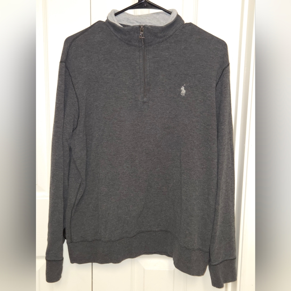 Men's Polo Ralph Lauren Performance Gray Half-Zip Sweater